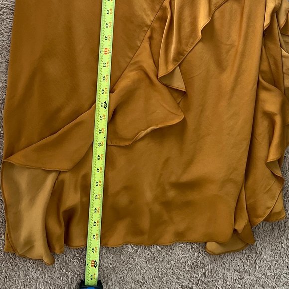 Banana Republic Ruffle Maxi Dress Golden Grass in L - Picture 9 of 10